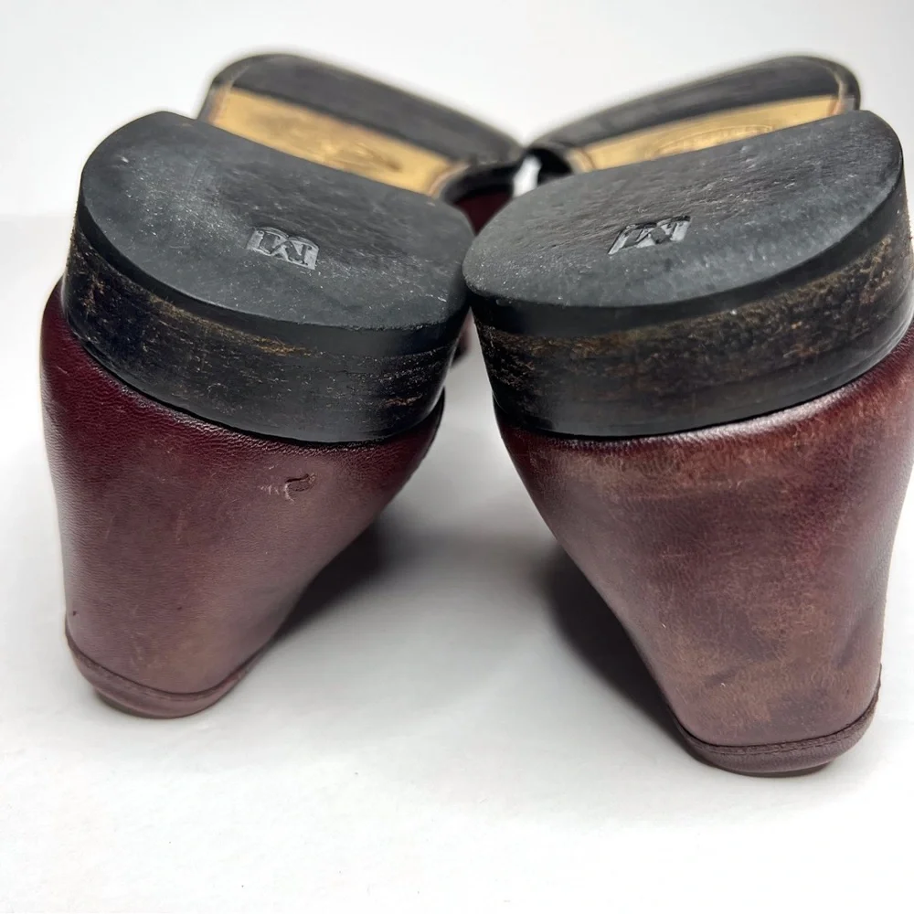 Bruno Magli Genoa Horsebit M Logo Loafer Burgundy Leather Slip-On 9.5 M Classic